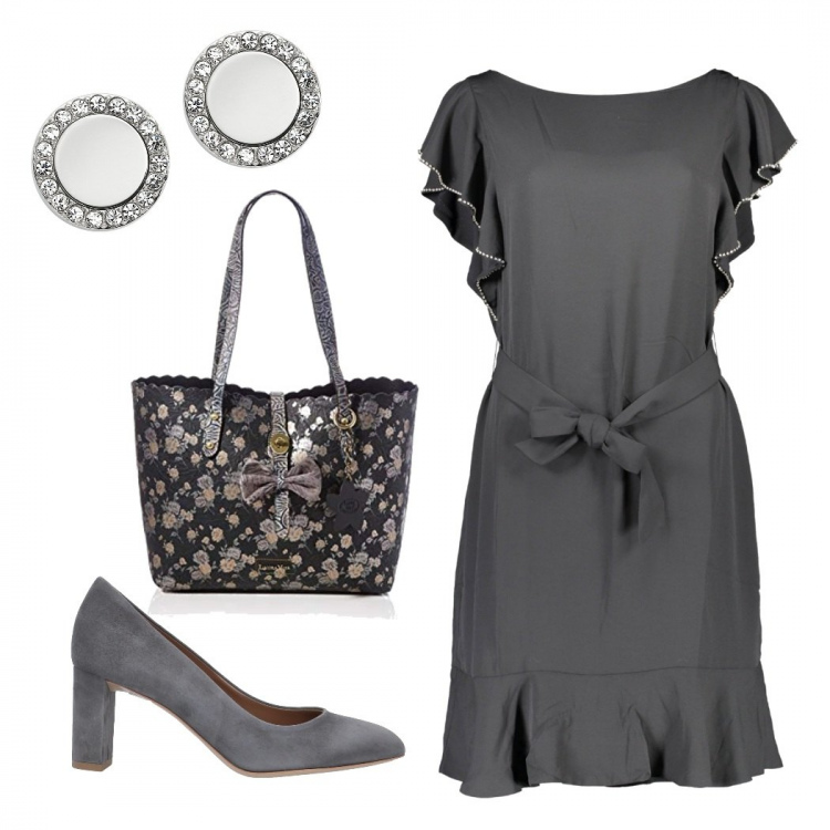 Outfit donna - Lasorry. Stile Casual chic per Tutti i giorni. Abbinamento con décolleté, orecchini, vestiti corti, shopping bag.