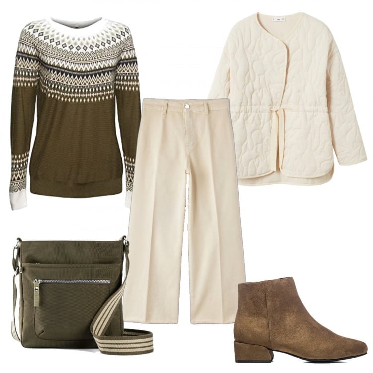 Outfit donna - Black Friday Pittarosso. Stile Casual per Tutti i giorni. look ideale per Petite. Abbinamento con borse a tracolla, pantaloni, stivaletti, maglieria, giacche.