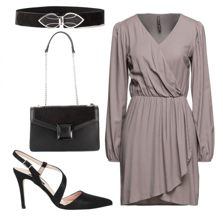 Outfit donna - Bon Ton #18178. Stile Bon Ton per Serata fuori. Abbinamento con cinture, vestiti corti, décolleté, clutch.