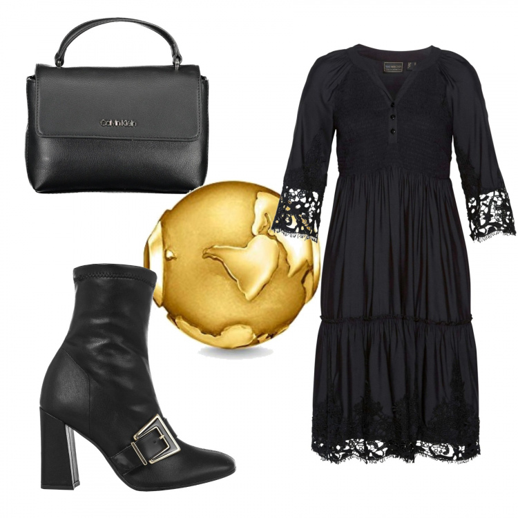 Outfit donna - Non mi ferma più nessuno. Stile Glamour per Serata fuori. Abbinamento con vestiti chemisier, stivaletti, orologi, pochette.