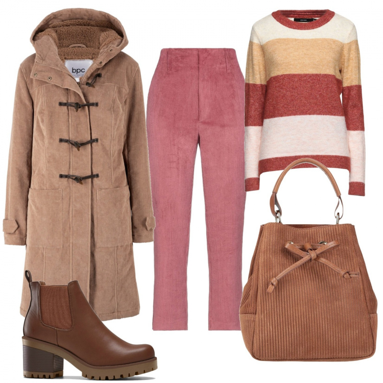 Outfit donna - Super freddo..... Stile Basic per Tutti i giorni. Abbinamento con montgomery, stivaletti chelsea, pantaloni, borse a mano, pullovers.