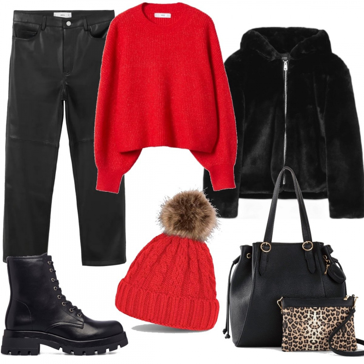 Outfit donna - Casual chic #11764. Stile Casual chic per Tutti i giorni. Abbinamento con shopping bag, cappotti, anfibi, pullovers, pantaloni, berretti.