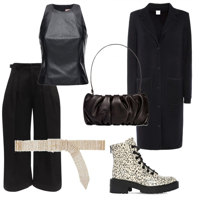 Outfit donna - Xmas Glam/Luisaviaroma. Stile Glamour per Serata fuori. Abbinamento con pantaloni capri, stivali, cappotti, top, borse a spalla, cinture.