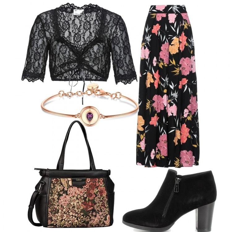Outfit donna - La camicia in pizzo. Stile Boho per Cerimonia. Abbinamento con gonne lunghe, camicie, stivaletti, braccialetti, shopping bag.