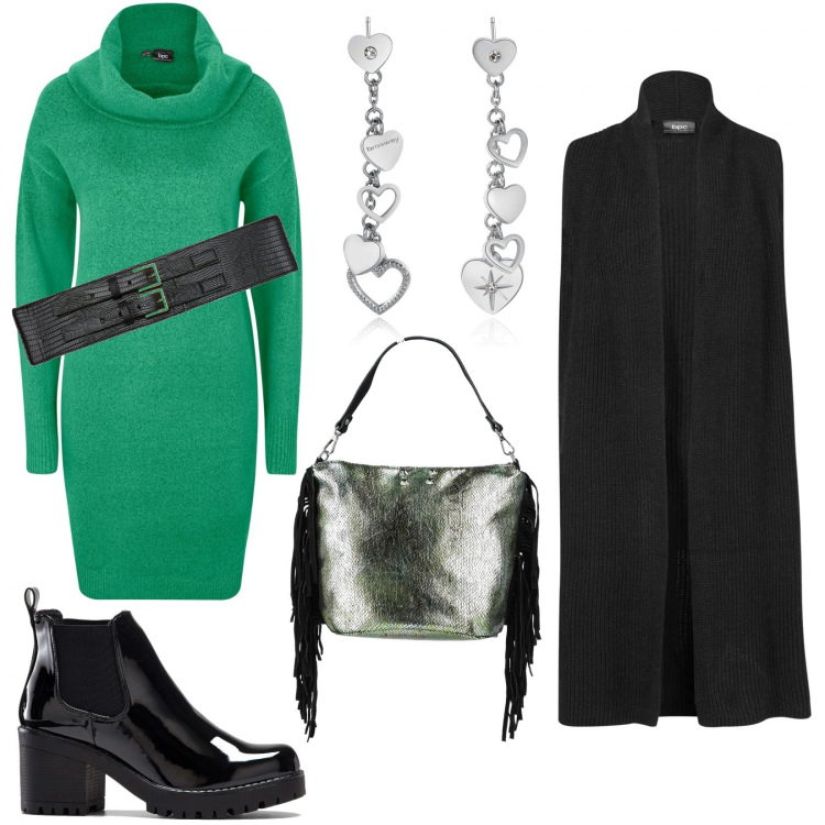 Outfit donna - In ufficio comfy e trendy. Stile Trendy per Tutti i giorni. Abbinamento con stivaletti, maglieria, vestiti, borse a mano, cinture, orecchini.