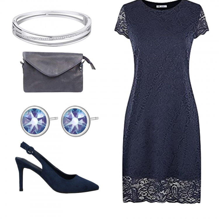 Outfit donna - Total look #1234112. Stile Bon Ton per Cerimonia. Abbinamento con décolleté, orecchini, vestiti corti, braccialetti, clutch.