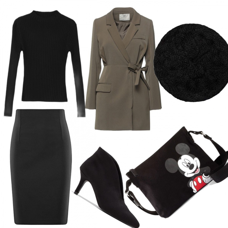Outfit donna - Serio ma non noioso!. Stile Casual chic per Tutti i giorni. Abbinamento con cappotti, zaini, borse a tracolla, maglieria, gonne longuette, berretti.
