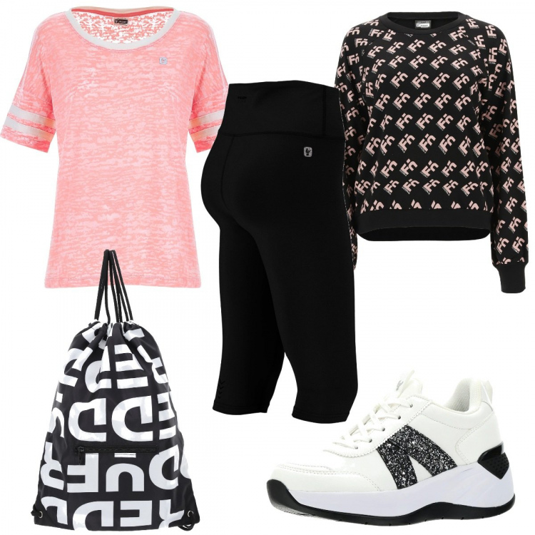 Outfit donna - I saldi invernali di FREDDY. Stile Trendy per Sport. Abbinamento con leggings sportivo, felpe, sneakers, t-shirt, zaini.