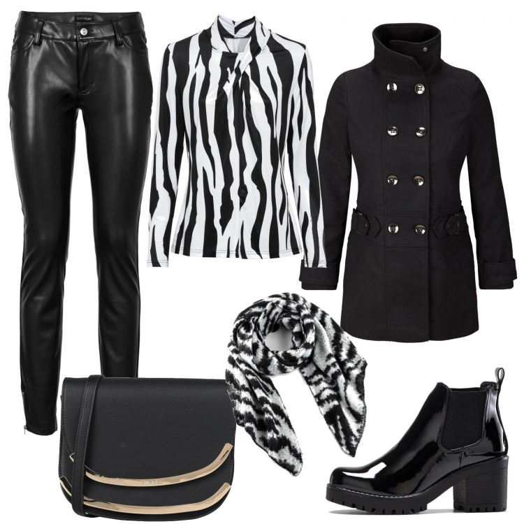 Outfit donna - Spendo poco e vesto bene!. Stile Chic per Tutti i giorni. Abbinamento con stivaletti, blazer, maglieria, pantaloni, sciarpe, borse a tracolla.