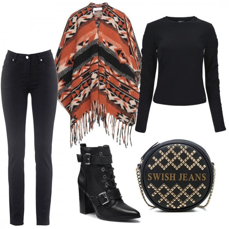 Outfit donna - Mantella sportiva. Stile Casual chic per Tutti i giorni. Abbinamento con jeans slim fit, cappe, maglieria, borse a tracolla, stivaletti.
