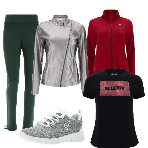 Outfit donna - Effetti di luce con Freddy. Stile Minimal per Tutti i giorni. Abbinamento con felpe, pantaloni, sneakers, giacche, t-shirt.