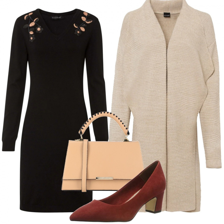 Outfit donna - Bon ton. Stile Bon Ton per Tutti i giorni. Abbinamento con borse a mano, sneakers, cardigans, scarpe col tacco.