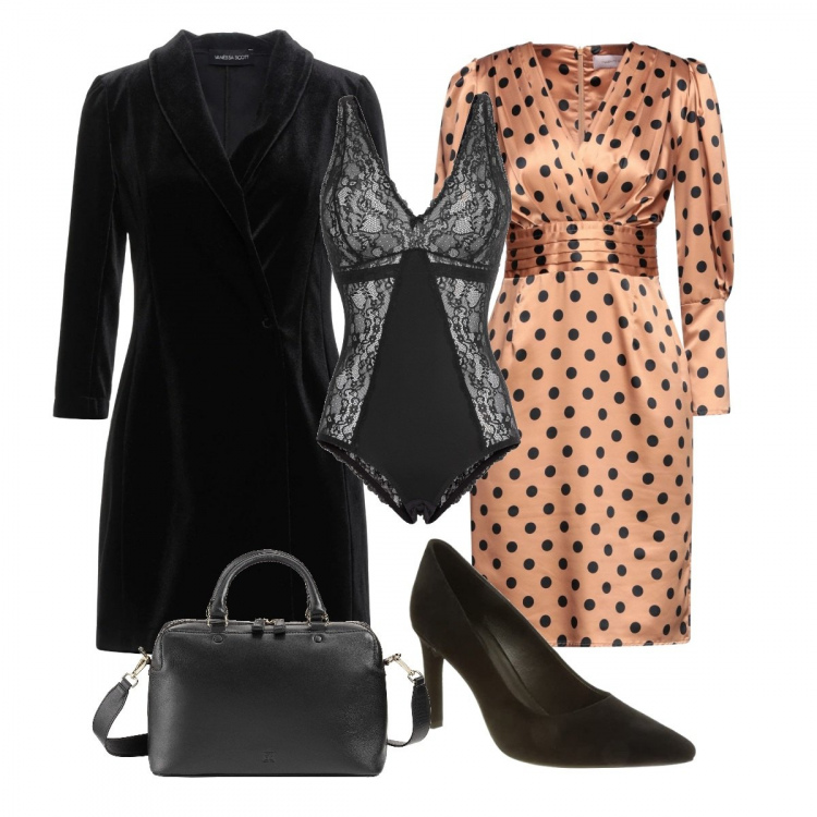 Outfit donna - Il Body In Pizzo. Stile Vintage retrò per Serata fuori. Abbinamento con body, vestiti midi/longuette, cappotti, borse a mano, scarpe col tacco.