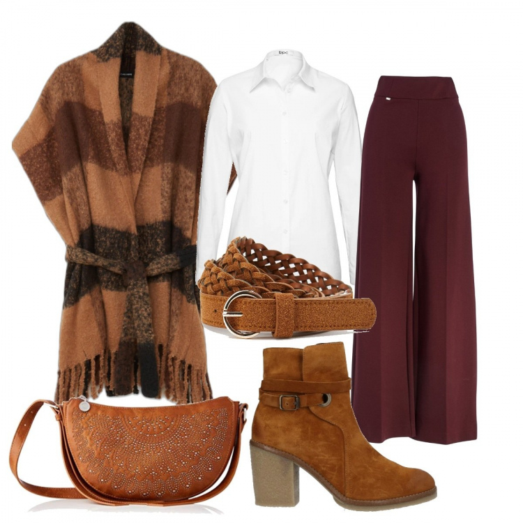 Outfit donna - La Mantella Con Le Frange. Stile Boho per Tutti i giorni. Abbinamento con camicie, stivaletti, pantaloni, giacche, cinture, borse a tracolla.