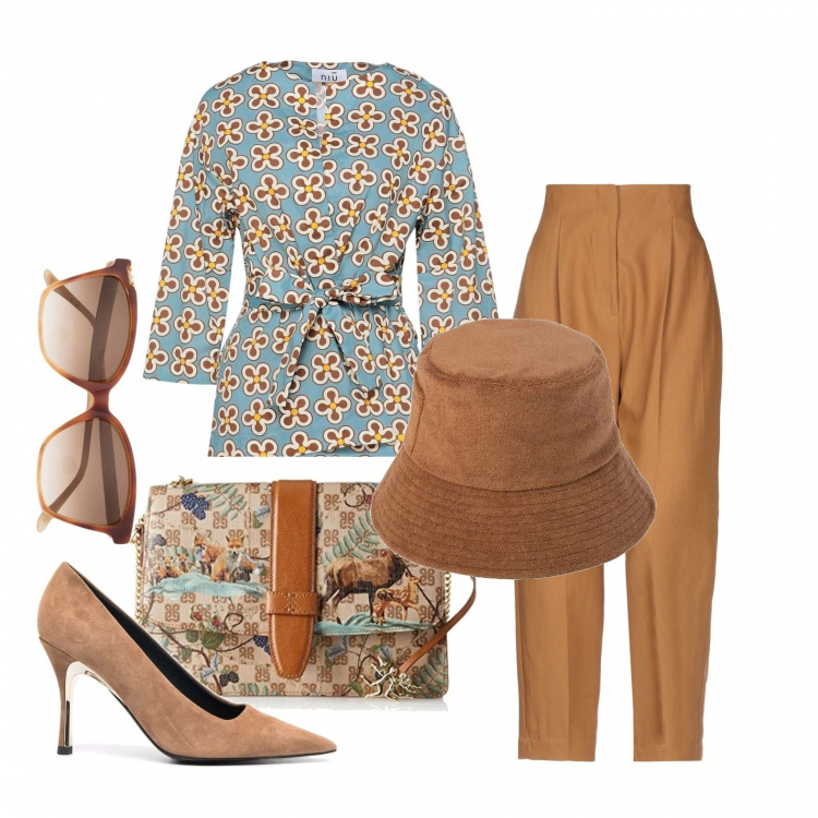 Outfit donna - Come sempre ..... Stile Casual chic per Tutti i giorni. Abbinamento con pantaloni, blazer, décolleté, occhiali da sole, borse a tracolla, cappelli.