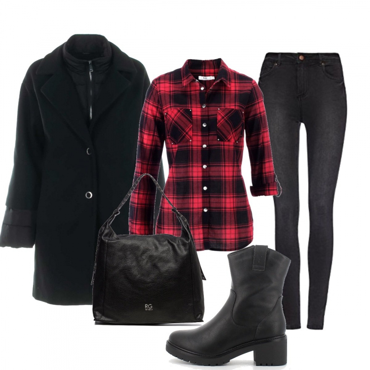 Outfit donna - Le Scelte Importanti. Stile Basic per Tutti i giorni. Abbinamento con camicie, cappotti, stivaletti, borse a spalla, jeans skinny.