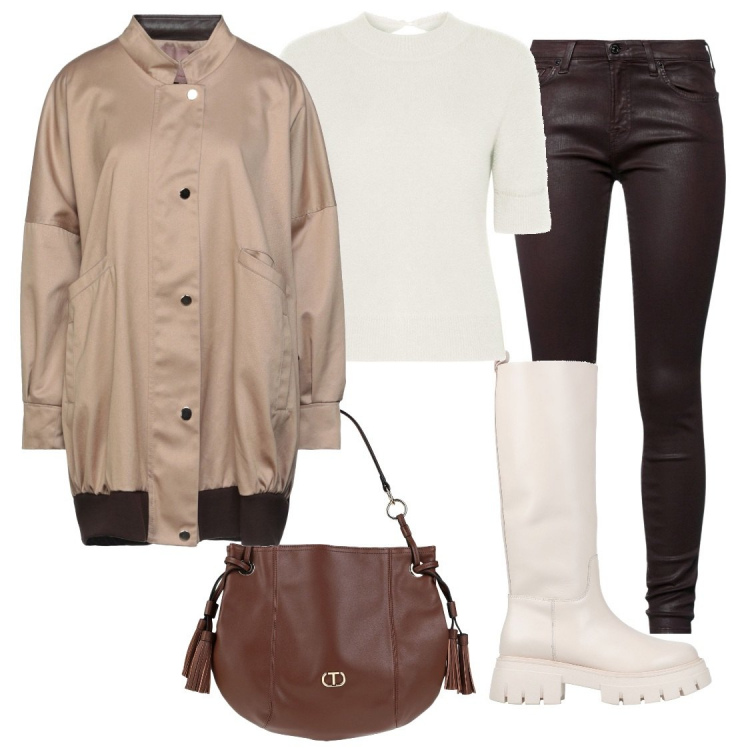 Outfit donna - Sì, ho comprato lo stivale bianco!. Stile Casual chic per Tutti i giorni. Abbinamento con stivali, cappotti, pantaloni skinny, borse a mano, pullovers.