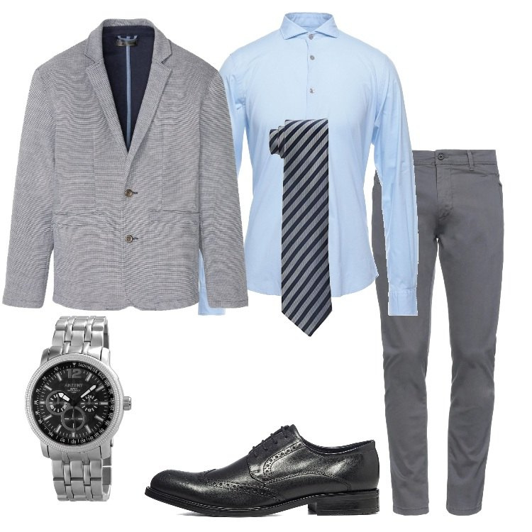 Outfit uomo - Festa di laurea. Stile Business/Elegante per Cerimonia. Abbinamento con giacche, pantaloni, camicie, scarpe stringate, cravatte, orologi.