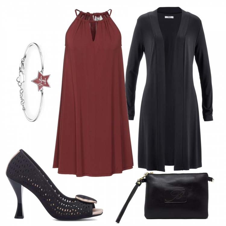 Outfit donna - Cerimonia in primavera. Stile Bon Ton per Cerimonia. Abbinamento con cardigans, vestiti corti, borse a tracolla, braccialetti, décolleté.