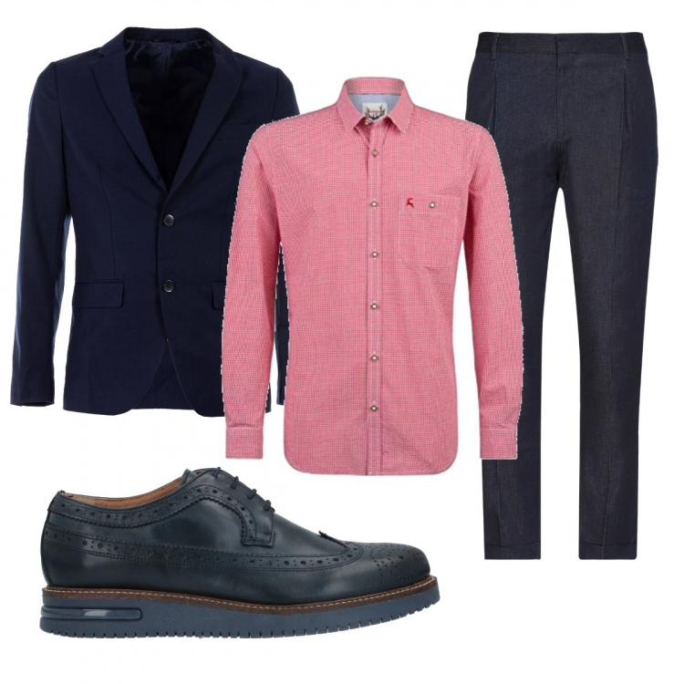 Outfit uomo - Total look #1287818. Stile Business/Elegante per Ufficio. Abbinamento con giacche, scarpe stringate, pantaloni, camicie.