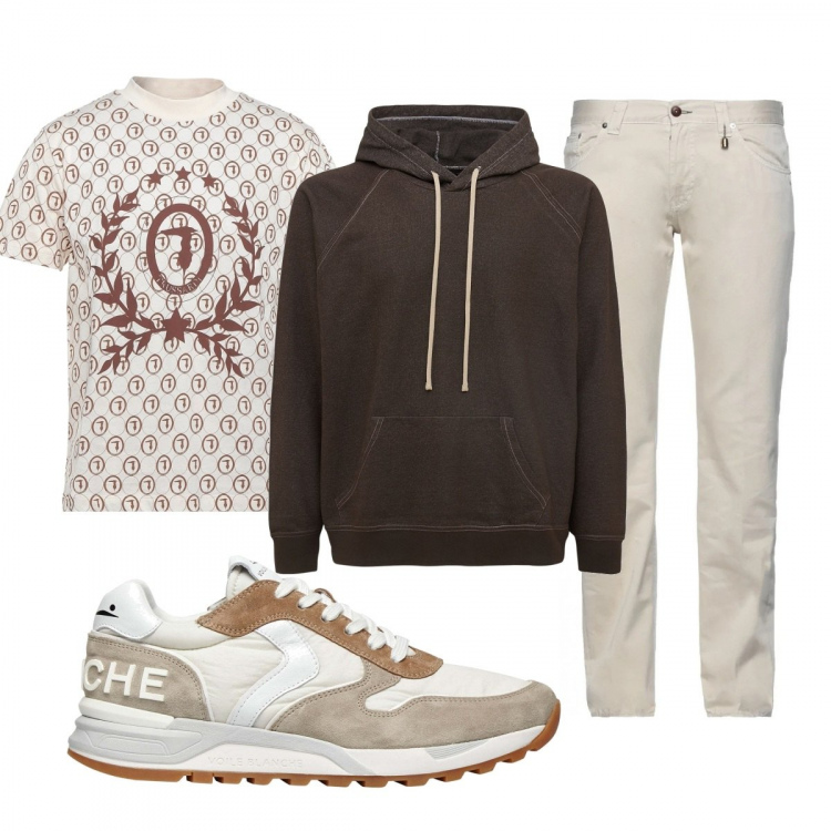 Outfit uomo - Total look #1289459. Stile Urban per Tutti i giorni. Abbinamento con pantaloni, t-shirt, sneakers, felpe con cappuccio.