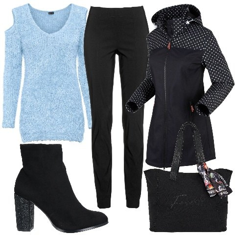 Outfit donna - In ufficio senza regole. Stile Casual chic per Ufficio. Abbinamento con blazer, pantaloni, maglieria, stivaletti, borse tote.
