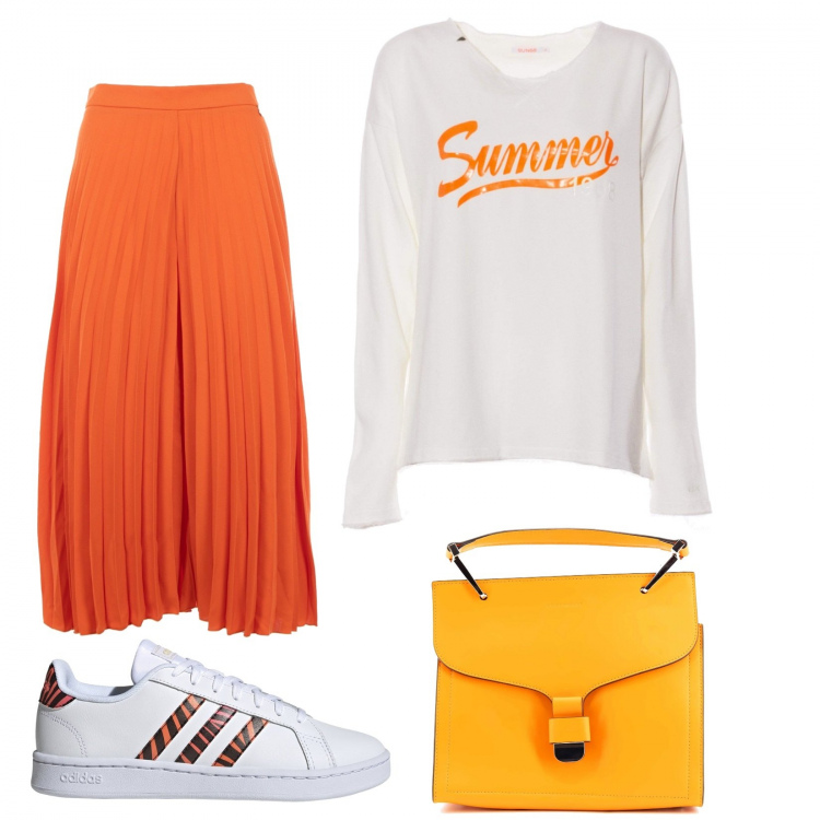 Outfit donna - Vitaminico Athleisure. Stile Sporty chic per Tutti i giorni. Abbinamento con pantaloni, borse a mano, felpe con cappuccio, sneakers.