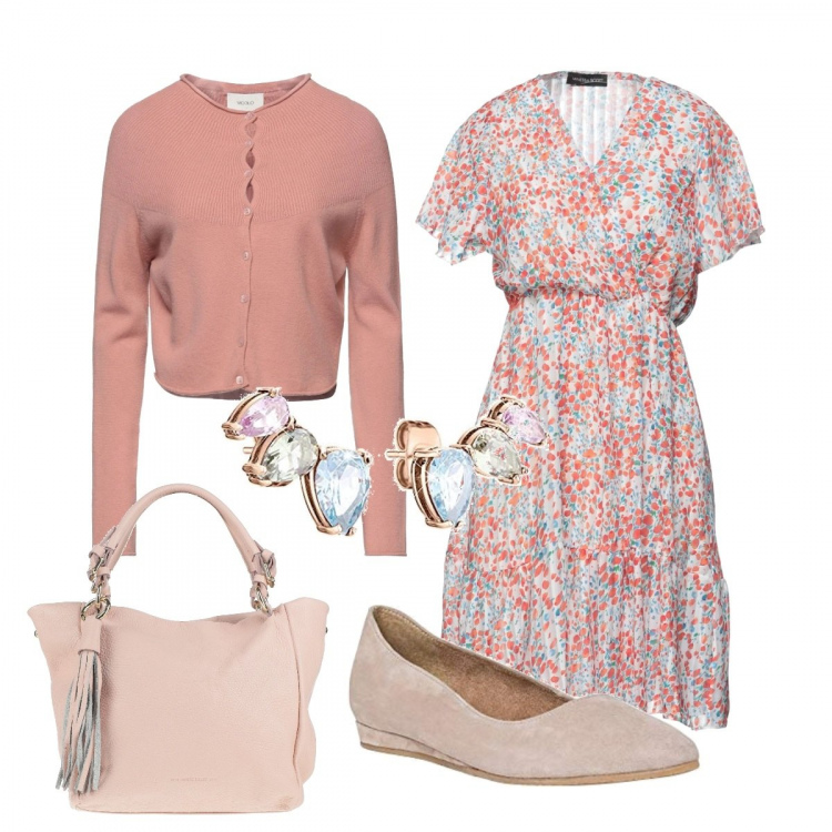 Outfit donna - Dolce Bon Bon. Stile Bon Ton per Tutti i giorni. Abbinamento con vestiti corti, cardigans, borse a mano, ballerine, orecchini.