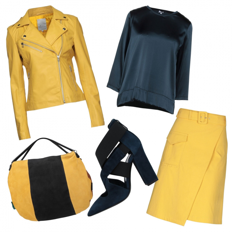 Outfit donna - StopWar. Stile Chic per Ufficio. Abbinamento con gonne longuette, décolleté, giacche, bluse, borse a mano.