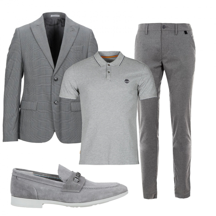Outfit uomo - Eleganza moderna. Stile Business/Elegante per Tutti i giorni. Abbinamento con polo, pantaloni, giacche, scarpe stringate.