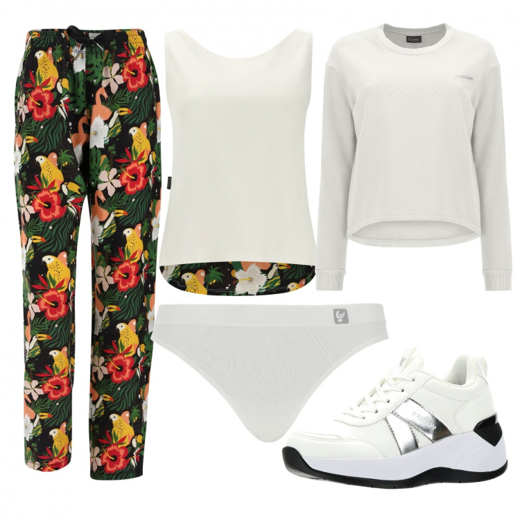 Outfit donna - Sempre Freddy. Stile Sporty chic per Sport. Abbinamento con perizomi, sneakers, pantaloni, canottiere, felpe.