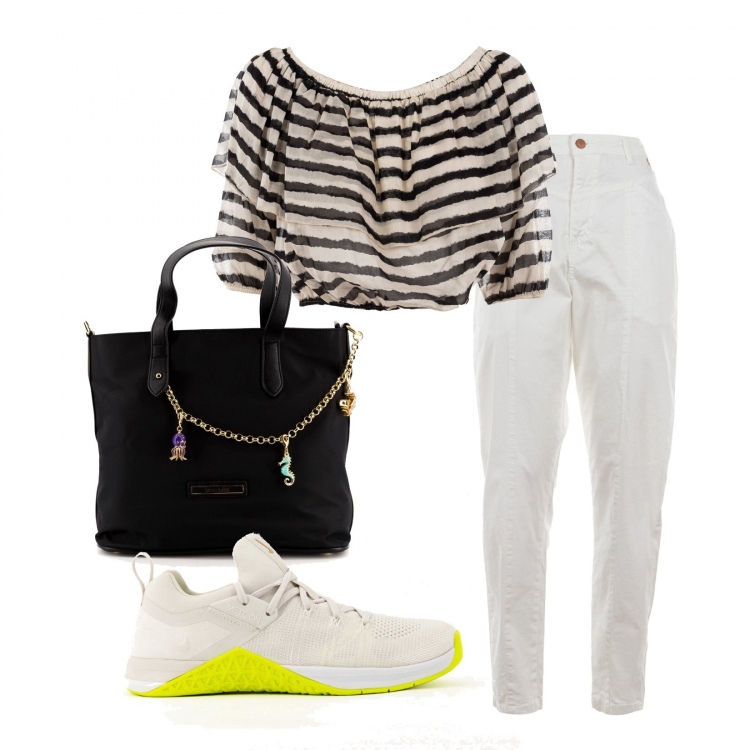 Outfit donna - Rebel Queen by Liu-Jo. Stile Sporty chic per Tutti i giorni. Abbinamento con pantaloni, bluse, borse a mano, sneakers.