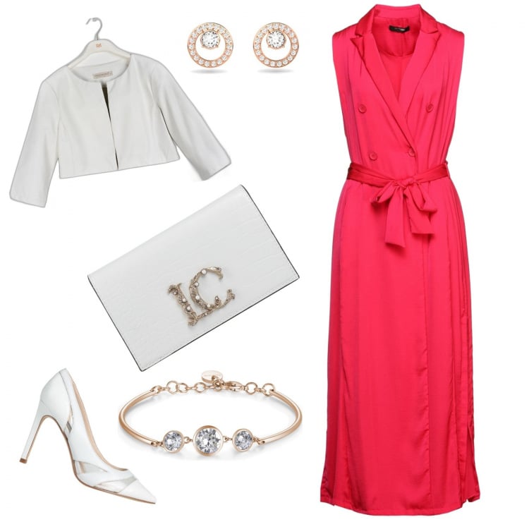 Outfit donna - Bon ton al ricevimento. Stile Bon Ton per Cerimonia. Abbinamento con vestiti lunghi, décolleté, borse a mano, braccialetti, blazer, orecchini.