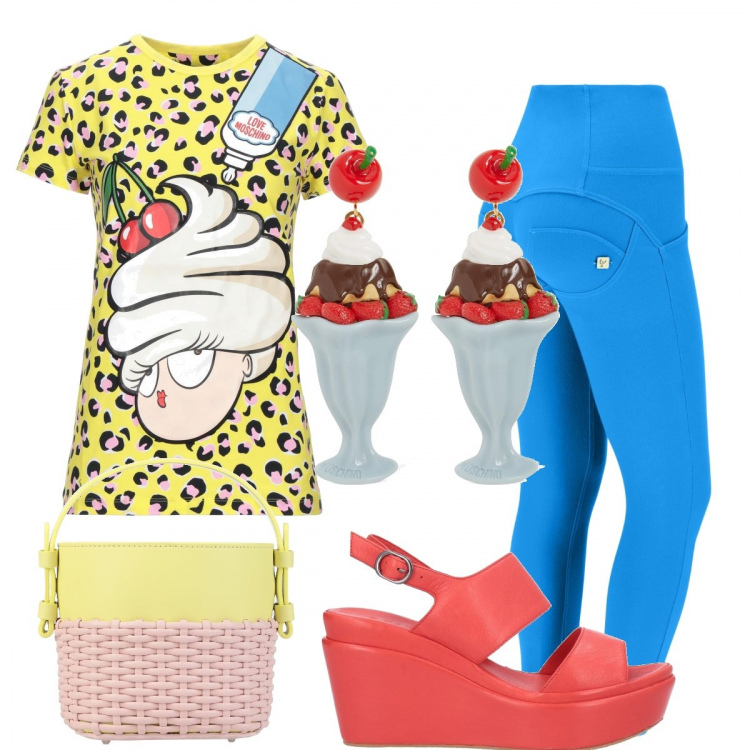 Outfit donna - Non ti montare la testa. Stile Glamour per Tutti i giorni. Abbinamento con t-shirt, sandali in pelle, borse a mano, pantaloni skinny, orecchini.