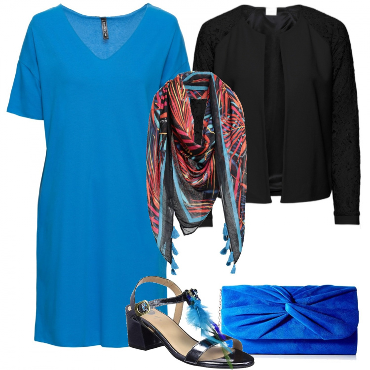 Outfit donna - Perfetta con un abito semplicissimo. Stile Basic per Serata fuori. Abbinamento con blazer, vestiti, sciarpe, pochette, sandali.