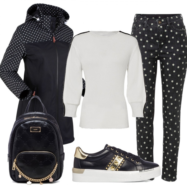 Outfit donna - Aprile non ti scoprire. Stile Casual chic per Tutti i giorni. Abbinamento con blazer, maglieria, jeans skinny, sneakers, zaini.