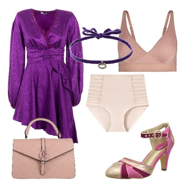Outfit donna - Lezione di tango. Stile Vintage retrò per Sport. Abbinamento con culotte, borse a mano, ciondoli, vestiti midi/longuette, scarpe col tacco, reggiseni.