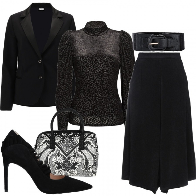 Outfit donna - Borsa JOHN RICHMOND. Stile Urban per Serata fuori. Abbinamento con cinture, gonne longuette, décolleté, borse a mano, t-shirt, blazer.