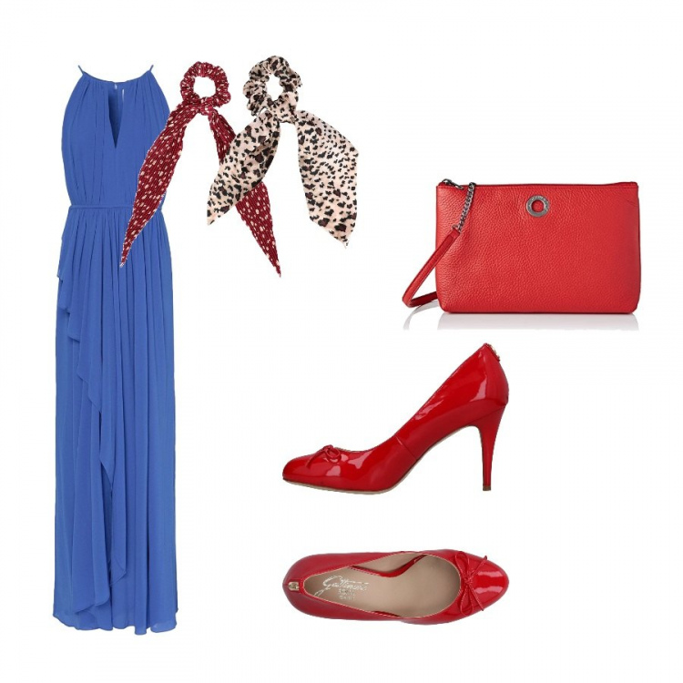 Outfit donna - Copia laura biagiotti. Abbinamento con décolleté, vestiti lunghi, accessori per capelli, pochette.