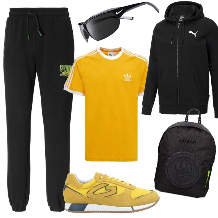 Outfit homme - Avril 2022 Journée sportive. Style Casual pour Sport. Assortir avec sweats de sport, sneakers, t-shirts, lunettes de soleil, sacs de sport, pantalons de sport.