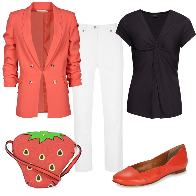 Outfit donna - Il tempo delle fragole. Stile Urban per Tutti i giorni. Abbinamento con maglieria, pantaloni, ballerine, giacche, borse a tracolla.