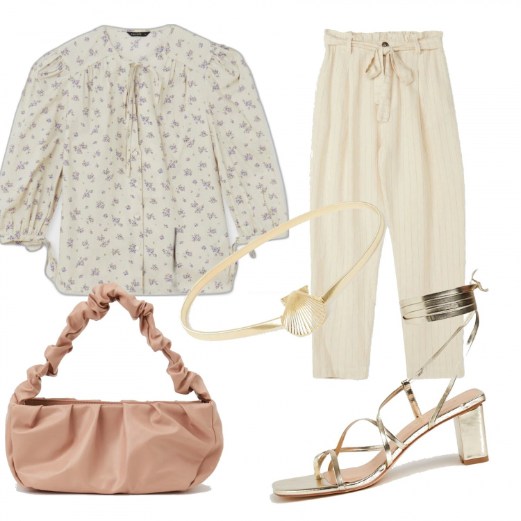Outfit donna - Saldi Calliope. Stile Casual per Tutti i giorni. Abbinamento con pantaloni, cinture, borse a mano, pantaloni, camicie, sandali alla schiava.