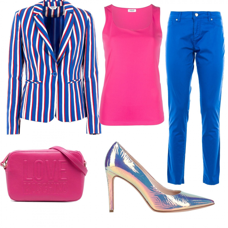 Outfit donna - Per chi sa osare colori brillanti. Stile Glamour per Serata fuori. Abbinamento con décolleté, giacche, pantaloni, canottiere, borse a tracolla.