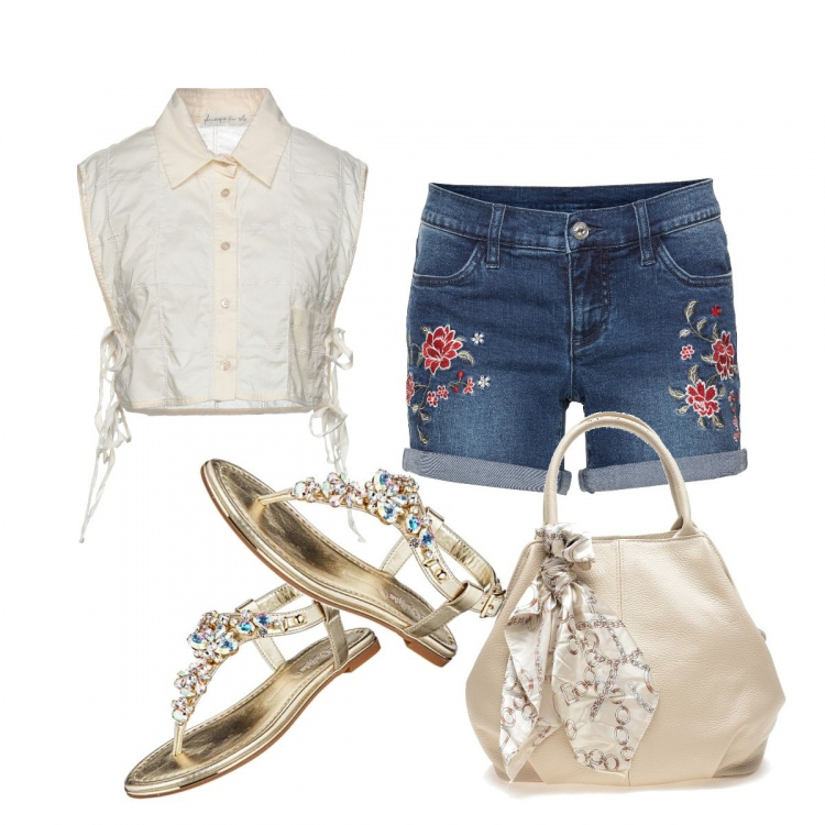 Outfit donna - Gli infradito gioiello. Stile Chic per Tutti i giorni. Abbinamento con shorts, borse a mano, camicie, sandali.