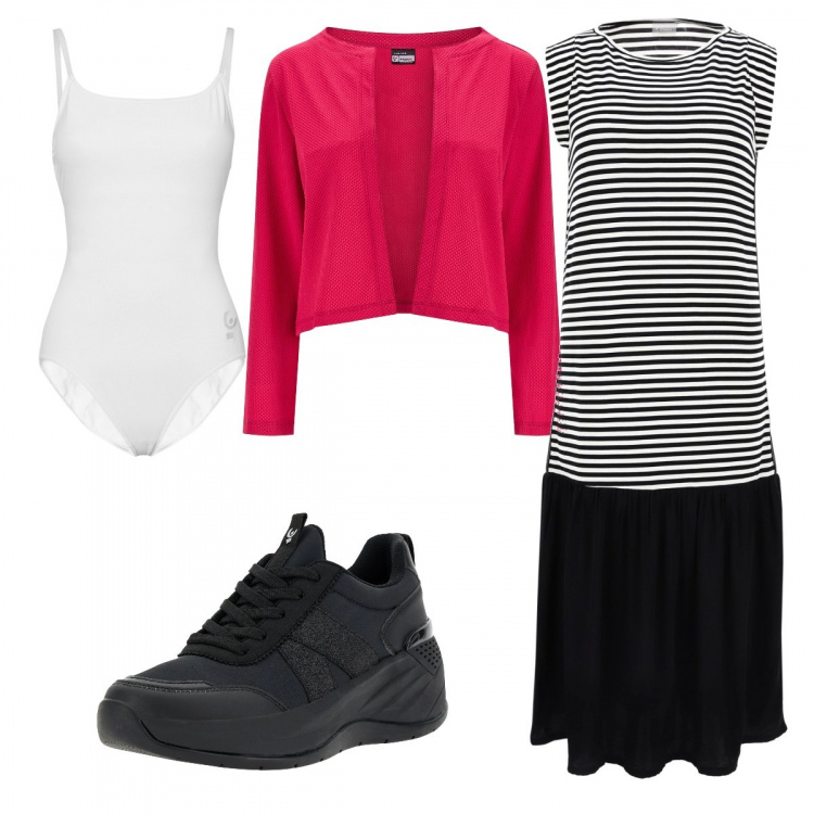 Outfit donna - Total look #1332197. Stile Sporty chic per Tutti i giorni. Abbinamento con body, sneakers, blazer, vestiti lunghi.
