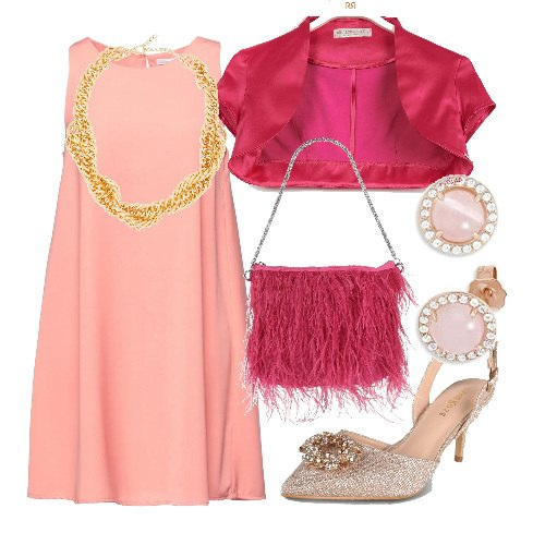 Outfit donna - Le chanel preziose. Stile Glamour per Cerimonia. Abbinamento con vestiti corti, collane, borse a mano, décolleté, bolero, orecchini.