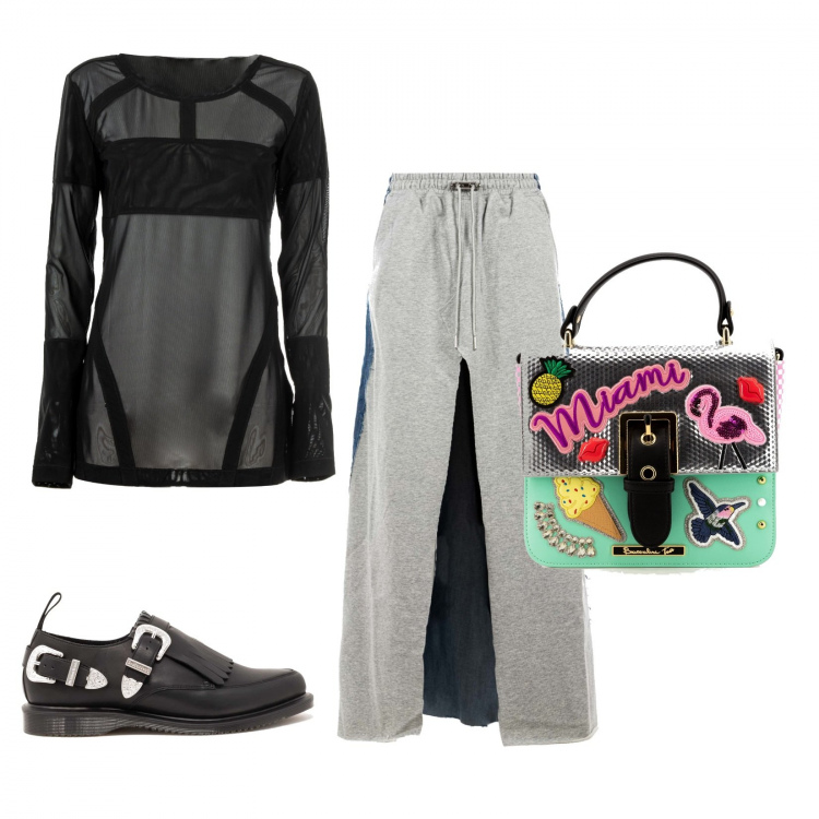 Outfit donna - Total look #1334076. Stile Rock per Serata fuori. Abbinamento con t-shirt, gonne lunghe, francesine, borse a mano.