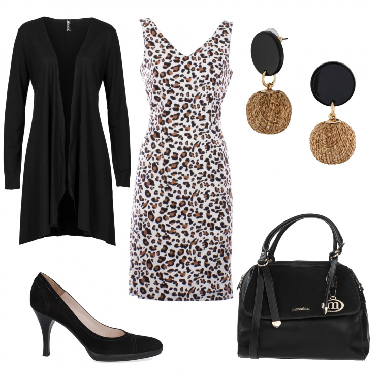 Outfit donna - Cerimonia a maggio. Stile Sexy per Cerimonia. Abbinamento con cardigans, orecchini, borse a mano, décolleté, vestiti corti.