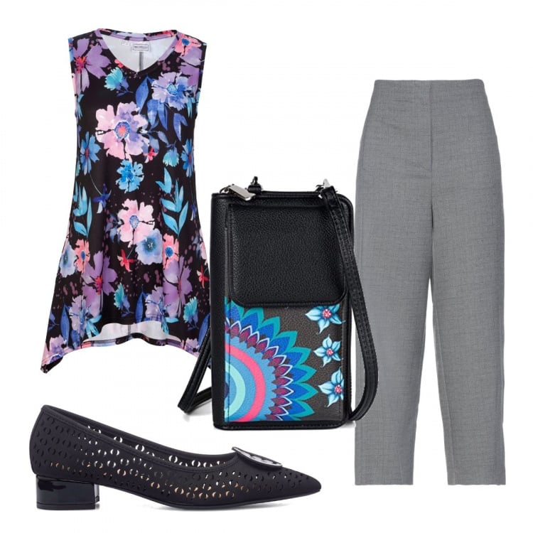 Outfit donna - Total look #1346907. Stile Trendy per Tutti i giorni. Abbinamento con pantaloni, maglieria, décolleté, borse a tracolla.