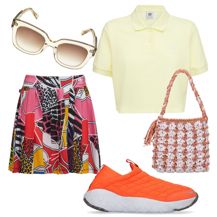 Outfit femme - Casual #11193. Style Casual pour Tous les jours. Assortir avec jupes, sacs à main, polos, lunettes de soleil, sneakers.